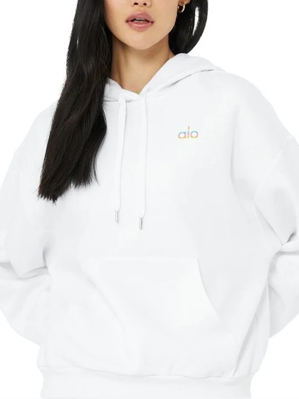 ALO Yoga White Oversized Hoodie - Women's Pullover - Picture 10 of 16